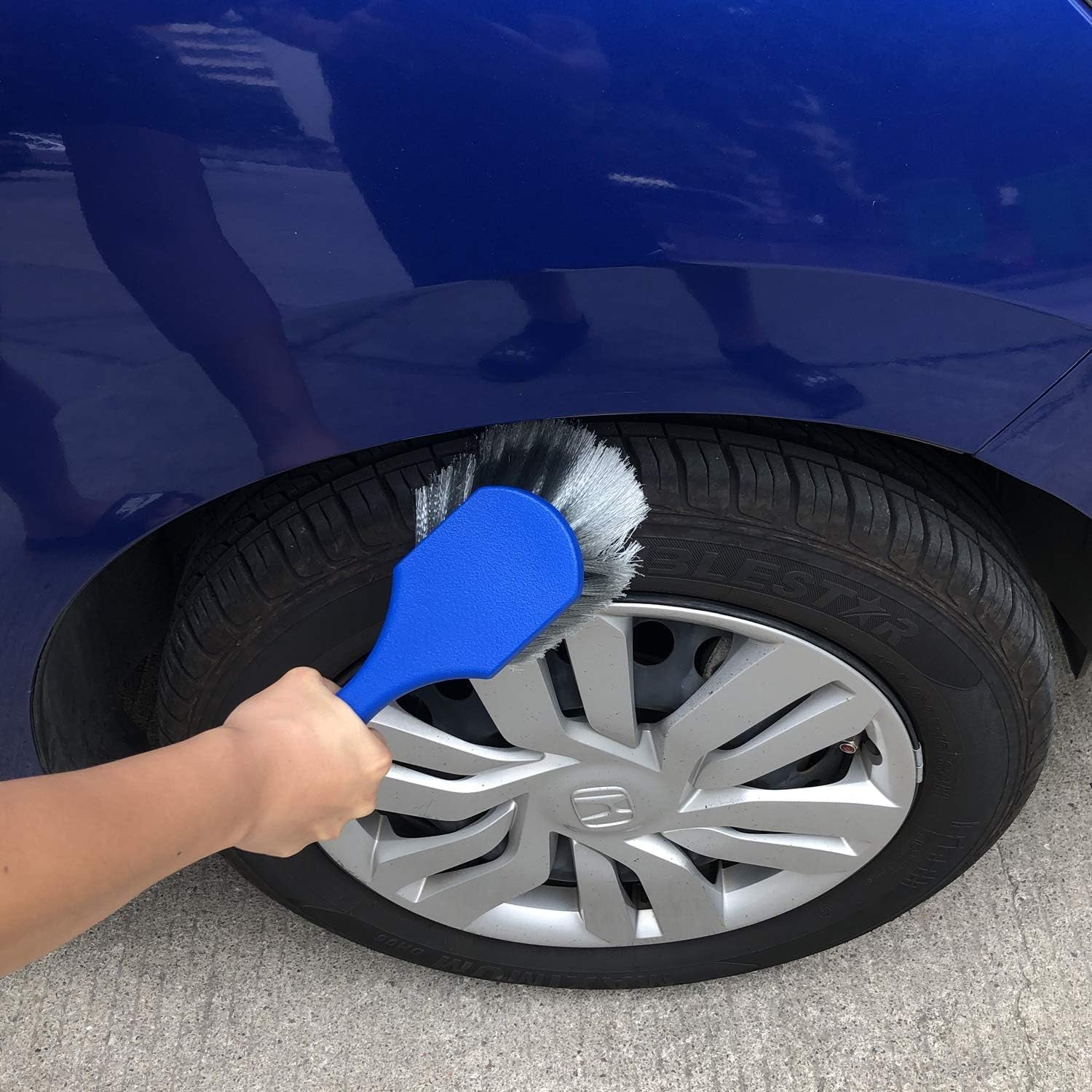 Ultimate 7-Piece Wheel & Tire Brush Set - Professional Car Detailing Kit with 17-Inch Long Soft Brush for Effortless Cleaning of Tires and Wheels