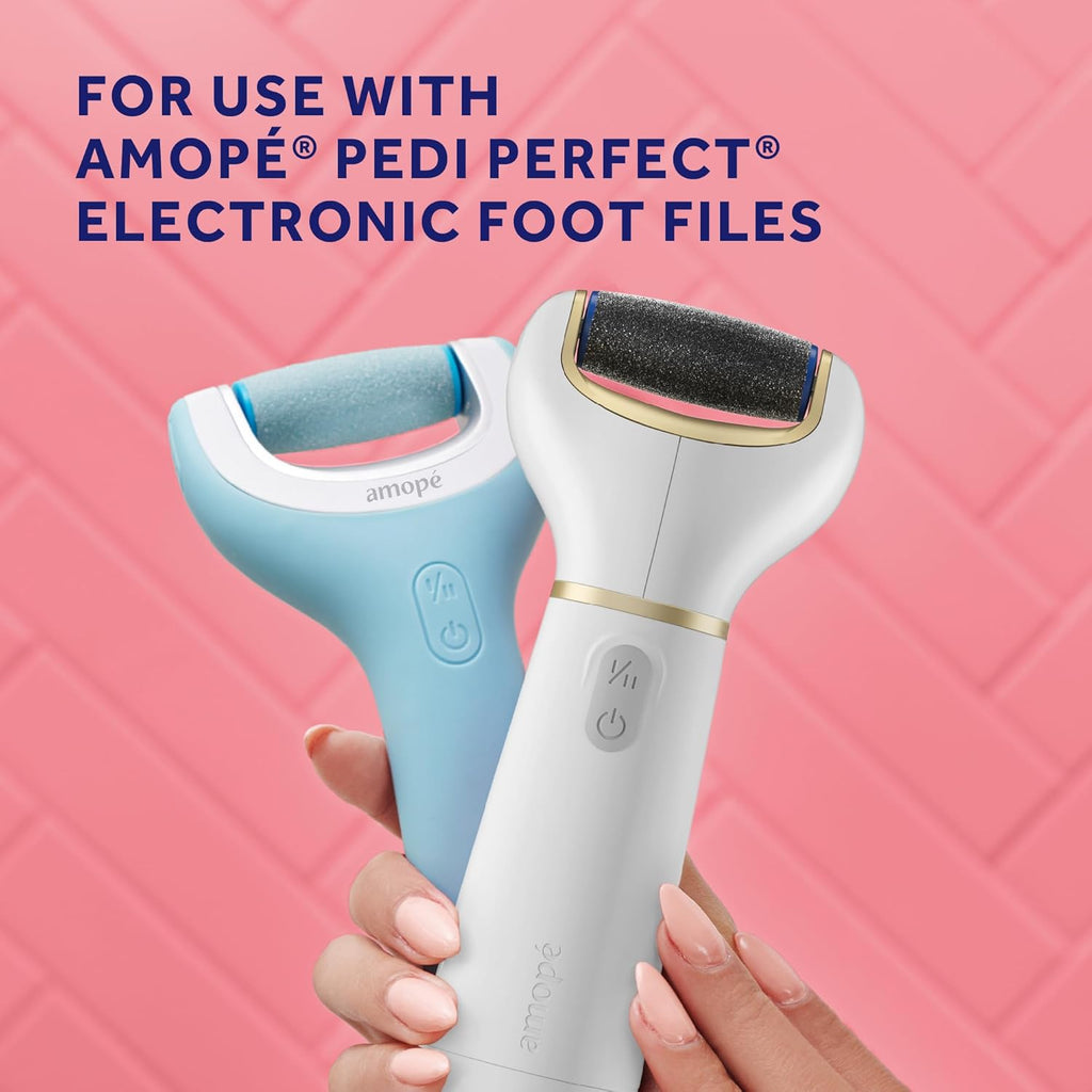 Amopé Pedi Perfect Electric Callus Remover Roller Head Refills with Diamond Crystals - Extra Coarse for Tough Skin (2 Count)