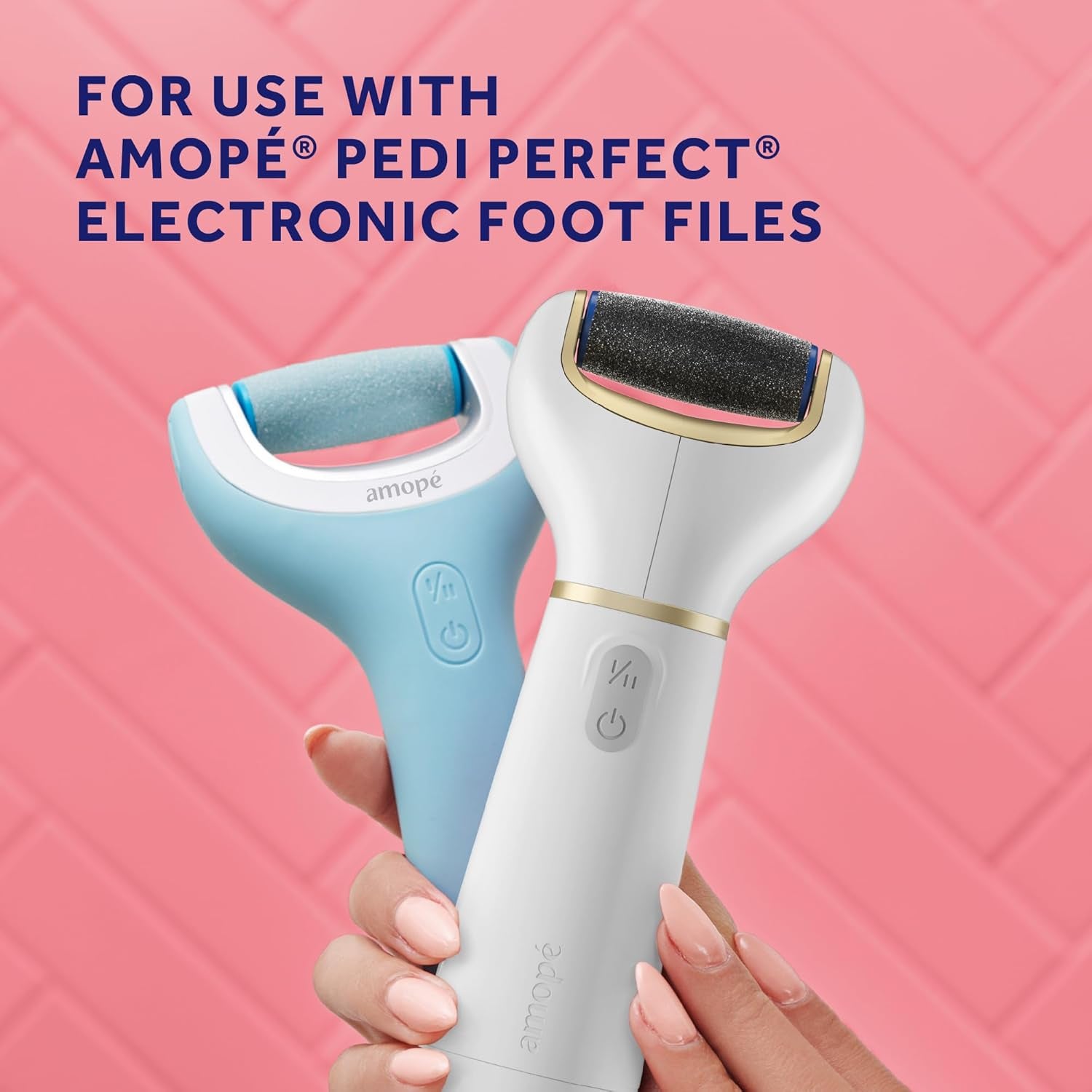 Amopé Pedi Perfect Electric Callus Remover Roller Head Refills with Diamond Crystals - Extra Coarse for Tough Skin (2 Count)