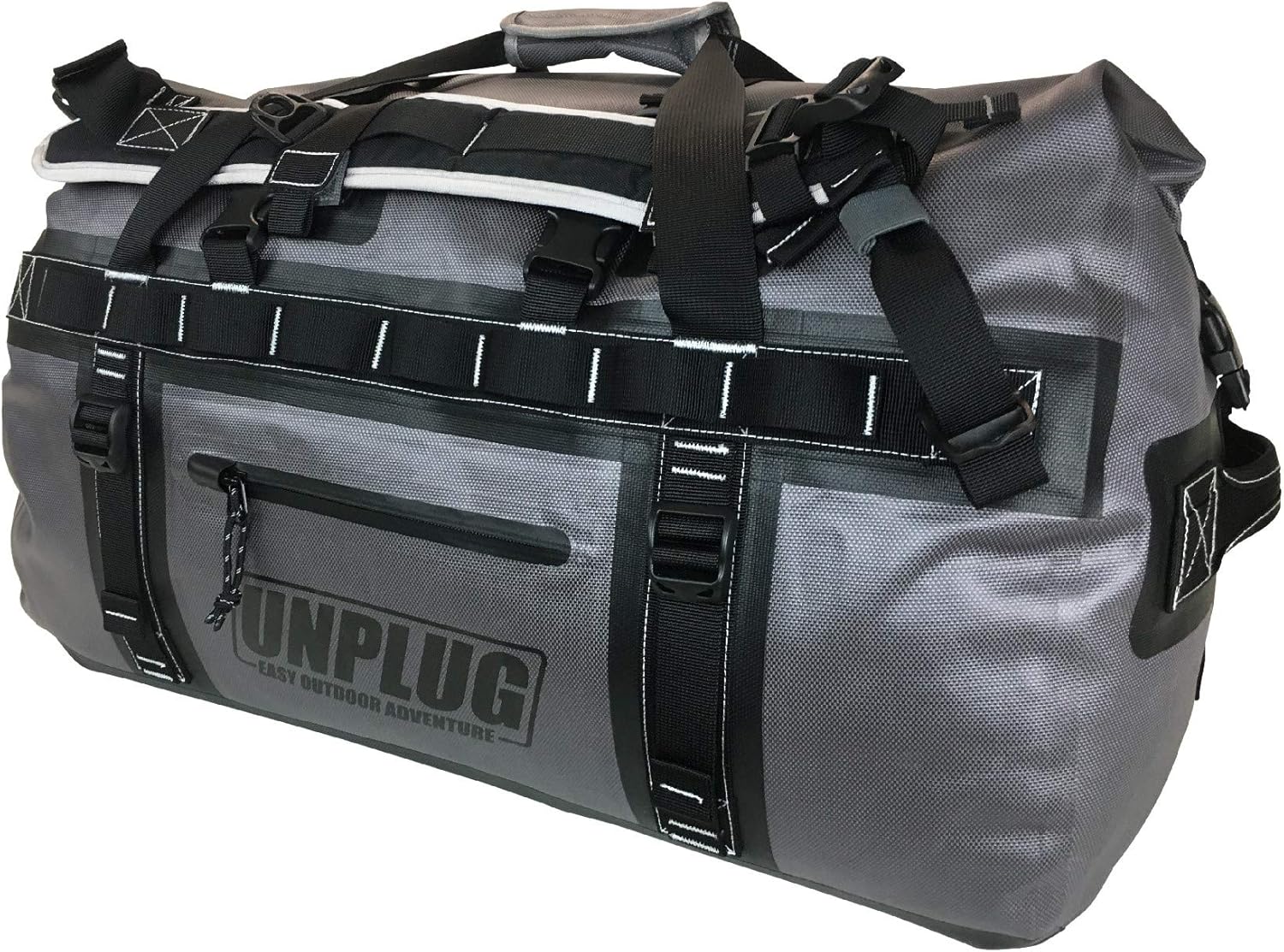UNPLUG Ultimate Adventure | 1680D Heavy Duty Waterproof Bag | Large Travel Bag Which Can Be Used for Camping, Motorcycling, Boating, or Hunting| 65L Adventure Orange
