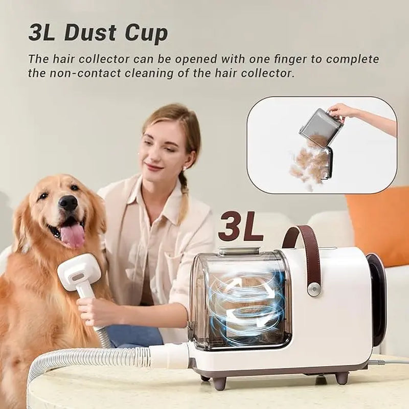 Bunfly Pet Grooming Vacuum Kit for Shedding Hair - Quiet and Efficient Grooming Tools for Cats and Dogs