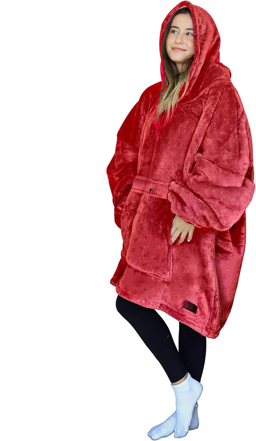 Cozy Up with Tirrinia Extra Long Oversized Sherpa Hoodie Blanket - Perfect Christmas Gift for Men, Women, and Teens in Grey!