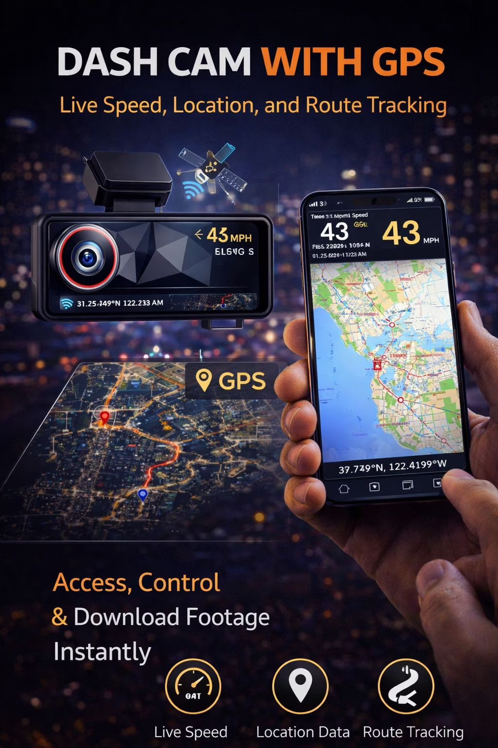 Cardivox 4K Dash Cam Front and 2K Rear Dash Camera Sony STARVIS, Wifi GPS Free 256GB