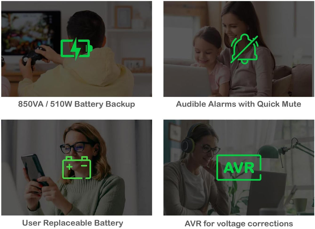APC Back-Ups Pro 850VA UPS, 510W Battery Backup & Surge Protector, AVR, 8 Outlets (NEMA 5-15R), LCD Display, BX850M Uninterruptible Power Supply for Computers, Wi-Fi Routers, Home Office Electronics
