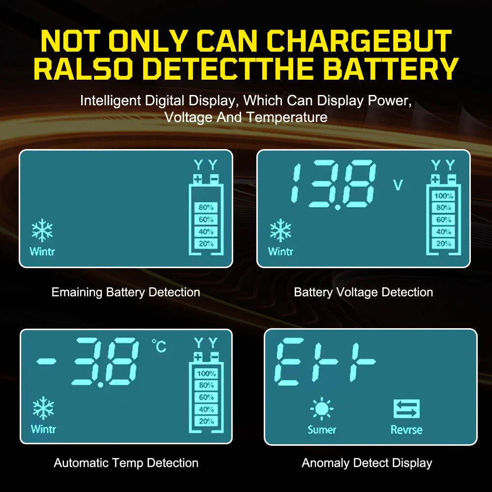 Pulse Repair LCD Display Car Battery Charger Auto Motorcycle 6V 12V 6A Smart Fast Charge Cycle GEL Lead-Acid Charger