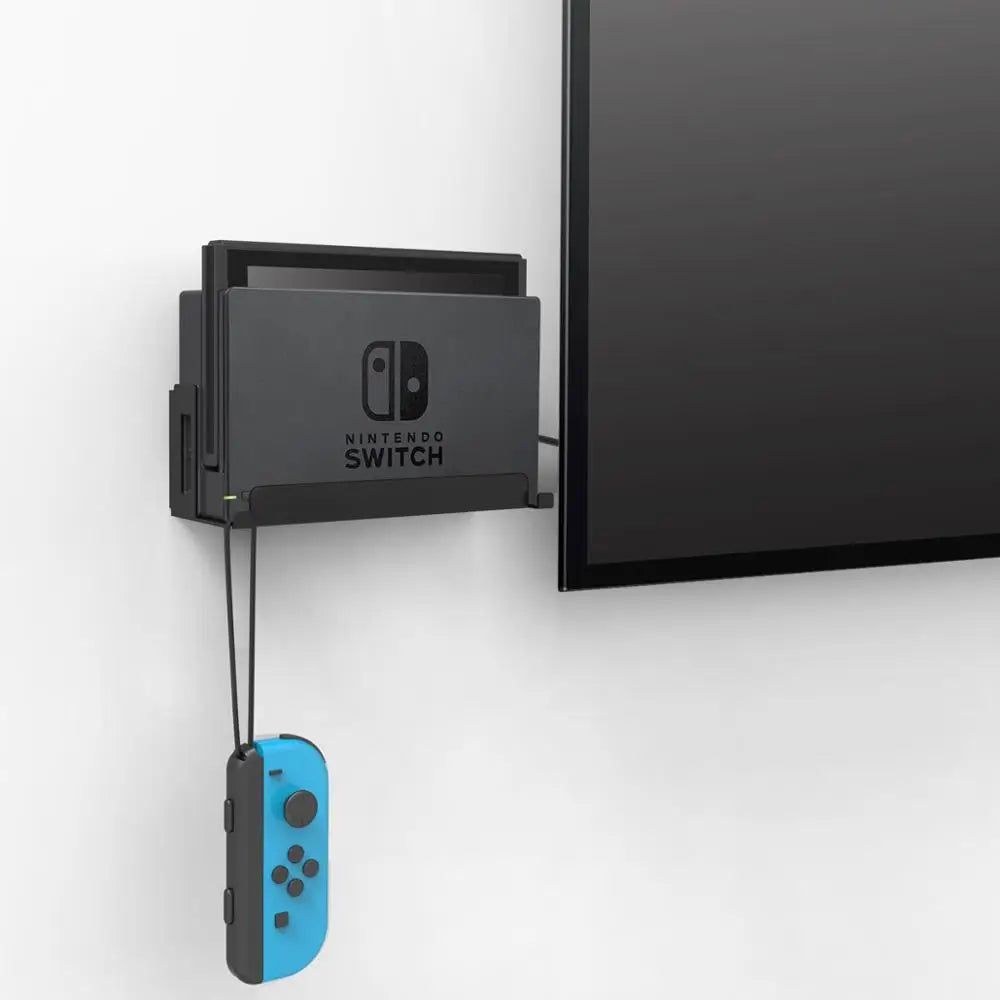 Monzlteck Wall Mount for Nintendo Switch Original and OLED - Gaming Accessories Dock Holder, Metal, Suitable for Placement Near or Behind TV
