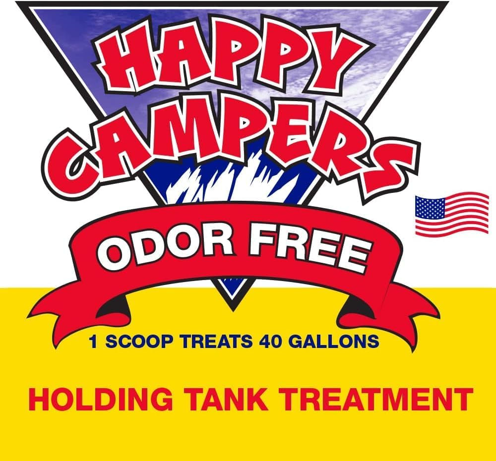 Happy Campers RV Toilet Treatment - Ultimate Odor Control & Long-Lasting Tank Care (18 Treatments) - Prevent Clogs, Buildup & Sensor Failures for a Clean, Healthy, Odor-Free RV Experience