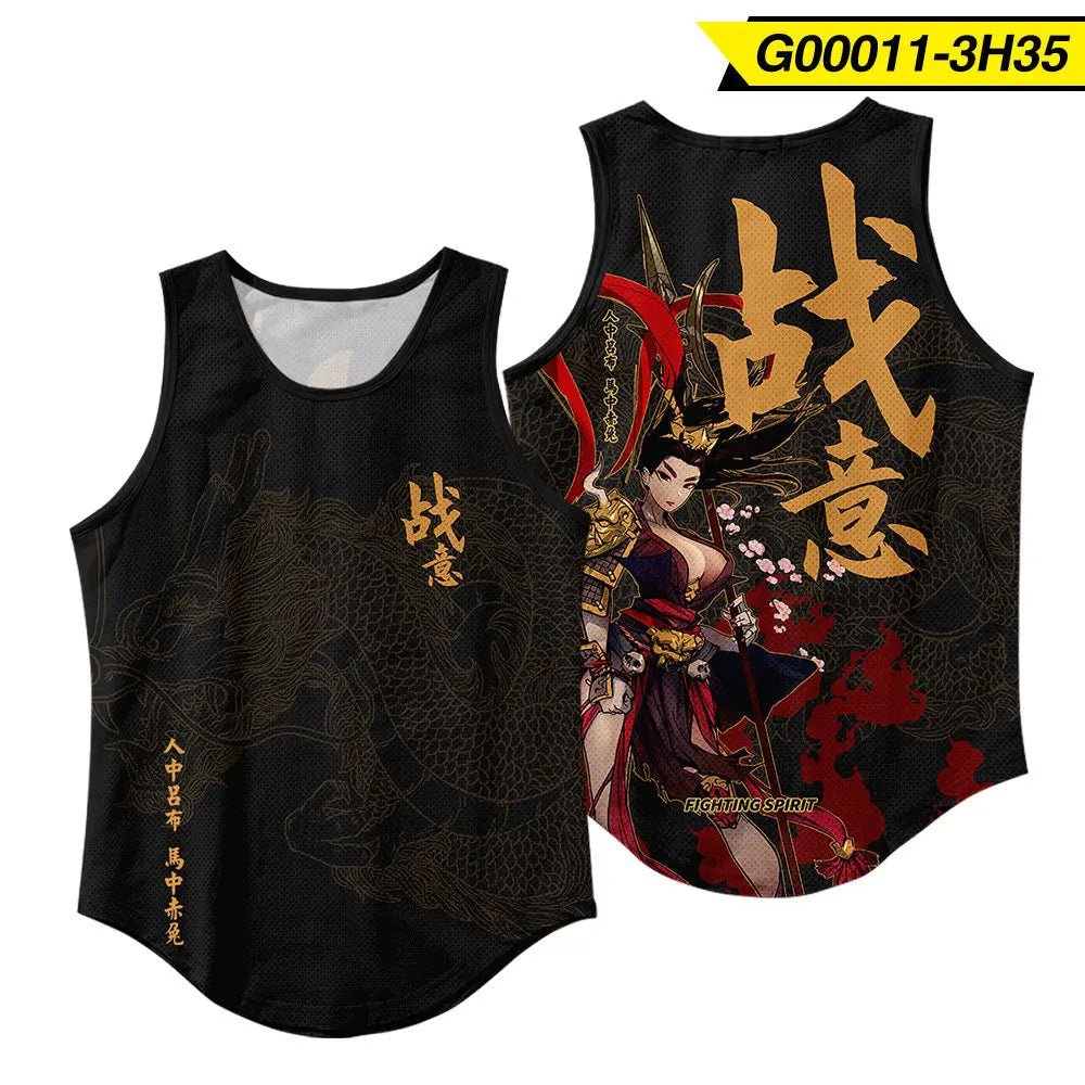 Men'S Fashion Sleeveless Black Tiger Print Tank Top Vest Fitness Bodybuilding Muscle Undershirt Gym Sportwear