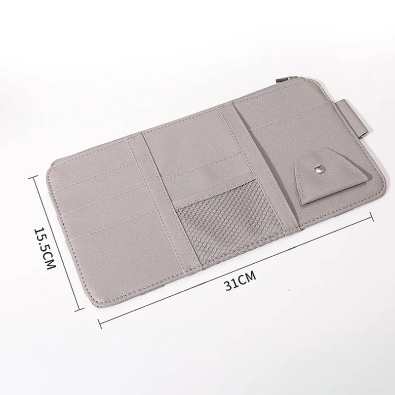 Car Sun Visor Organizer and Sunglasses Holder for Automotive Interior Accessories