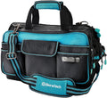 DURATECH 17" Wide Mouth Tool Bag, Large Storage 32 Pocket Tool Bag Organizer with Water Proof Molded Base, Adjustable Strap, Clip Design, 840D Oxford Fabric