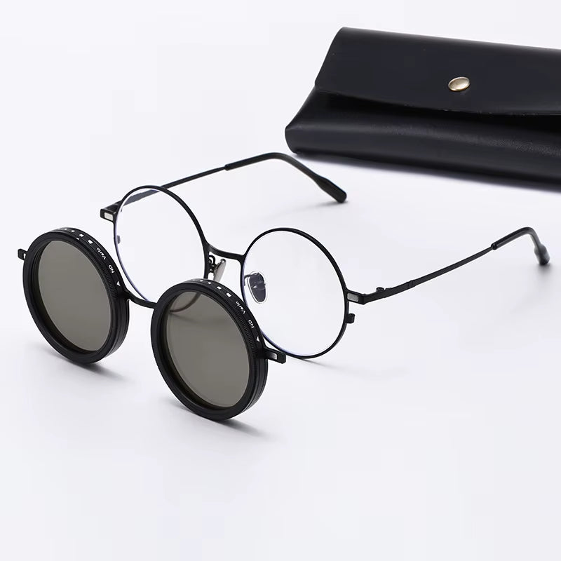 Handmade ND Adjustable Sunglasses 1~9 Manual Dimming Glasses Fishing Filter Shades UV400 Vintage Steampunk Polarized Sun Glasses