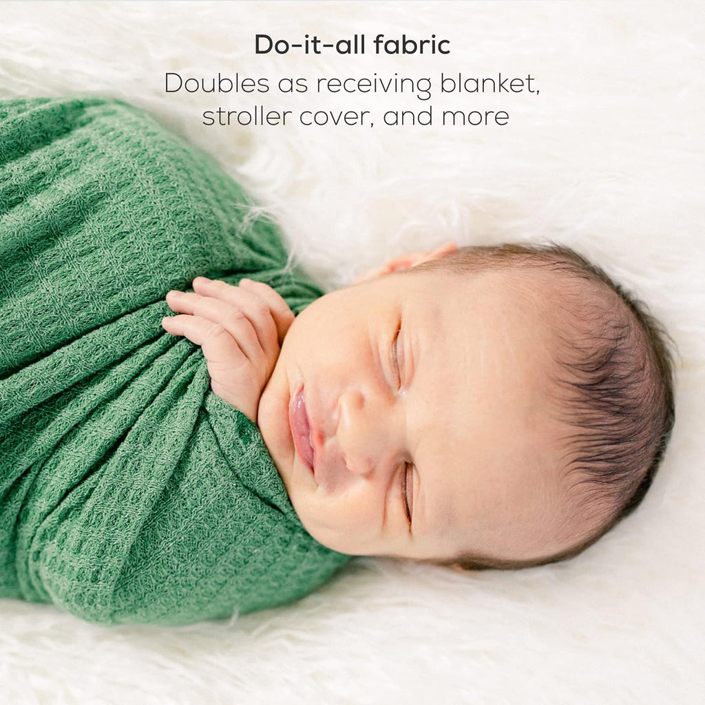 First Landings Newborn Photography Wraps - Gender Neutral Baby Essentials - Soft Knit Receiving Blankets - Newborn Photo Props - Green, 16" X 64" (3-Pack)