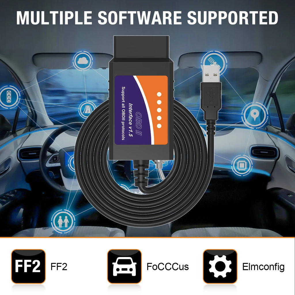 Forscan ELM 327 OBD2 Diagnostic Scanner USB V1.5 HS/MS CAN Switch for Ford Vehicles Coding Code Reader Free Shipping