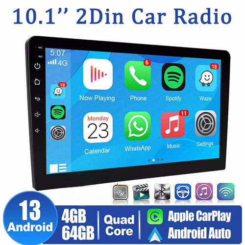10.1'' 4+64GB Android 13 Car Stereo Radio 2Din IPS Carplay BT GPS Wifi Head Unit