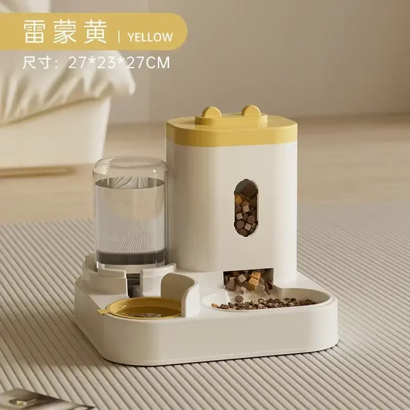 Automatic Pet Feeder and Water Fountain with Large Capacity Food Storage Dispenser for Dogs and Cats
