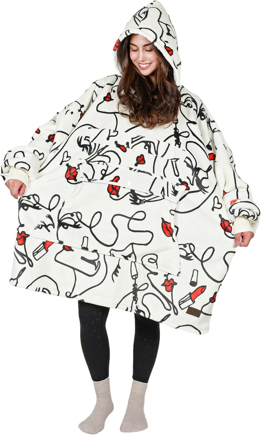 Cozy Up with Tirrinia Extra Long Oversized Sherpa Hoodie Blanket - Perfect Christmas Gift for Men, Women, and Teens in Grey!