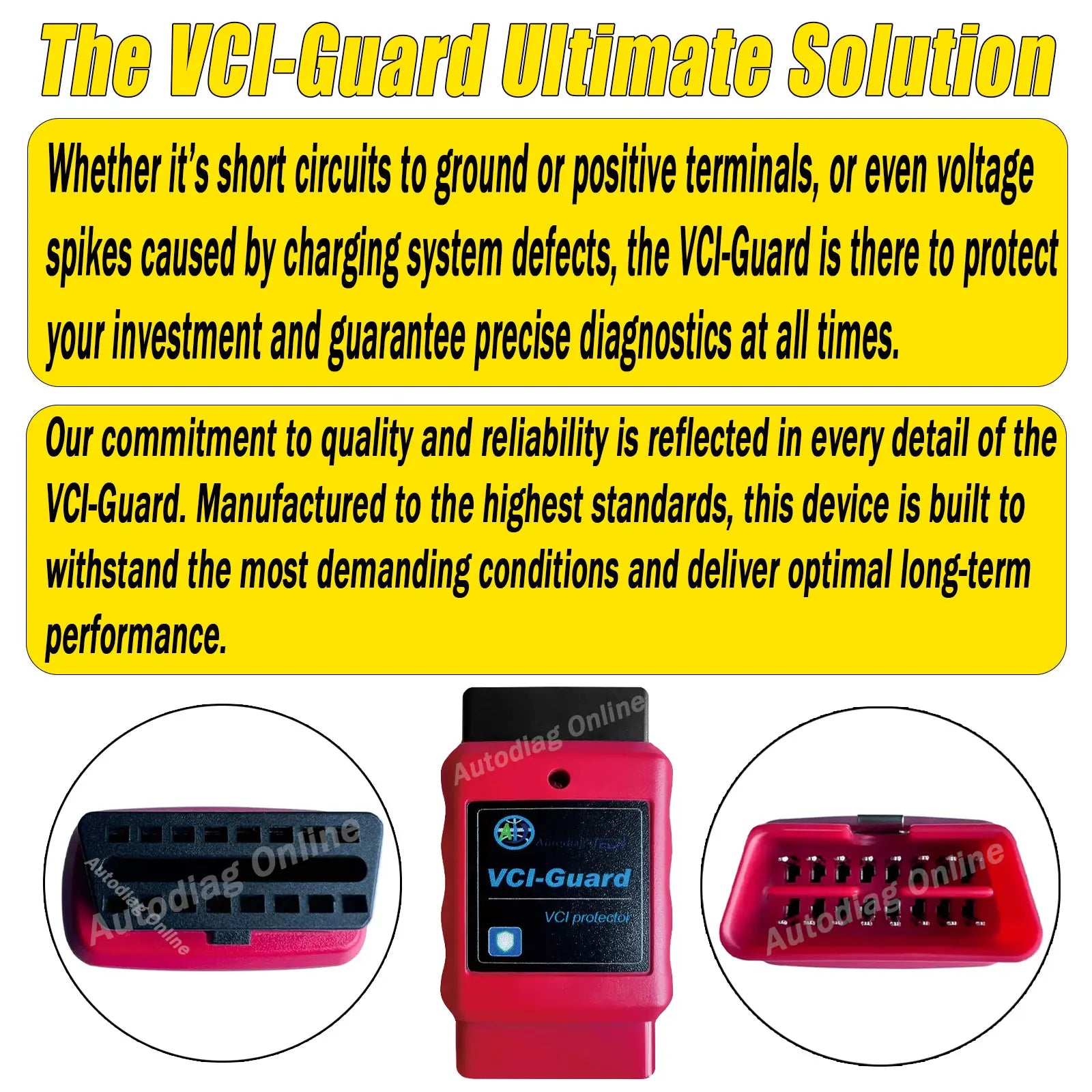 OBD2 Protective Tool for Diagnostic Tools Vehicle for Physical and Electrically Protect Interface Connected to OBD2 Scanner Tool