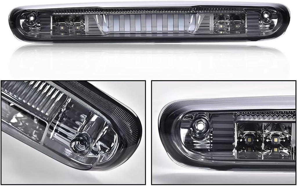 3D LED Third Brake Light for 2007-2013 Dodge Ram, Chevy Silverado, GMC Sierra - Smoky White