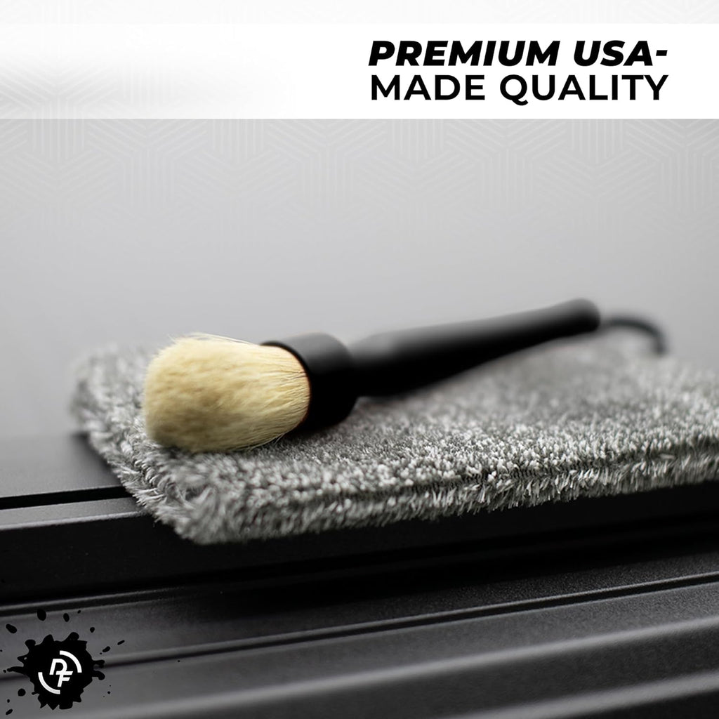 Detail Factory Boar Hair Detailing Brush Set - Ultimate Scrubbing Power for Interior, Exterior, Engine Bay, Wheels & Exhaust Tips with Comfortable Grip