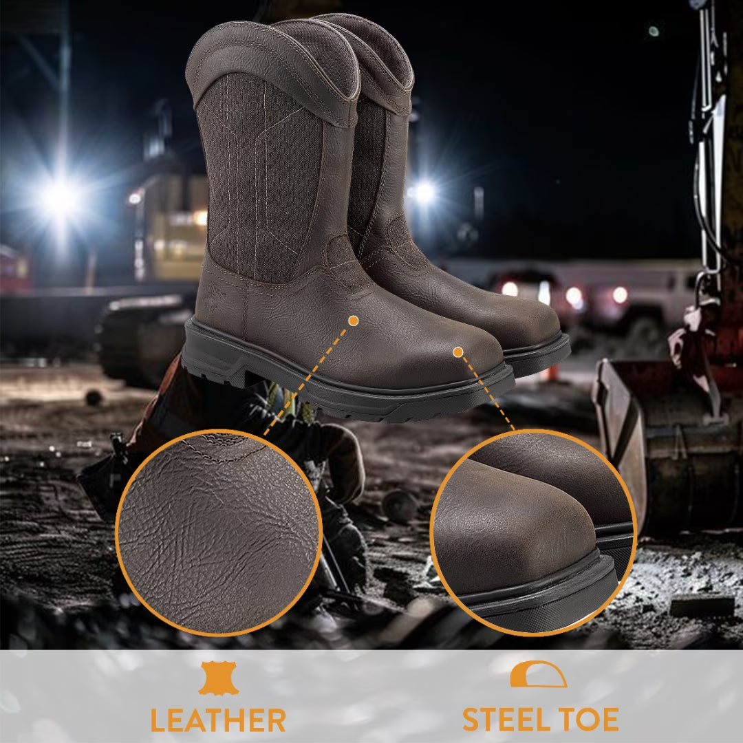 Men'S Granite Pull on Steel Toe Work Boots