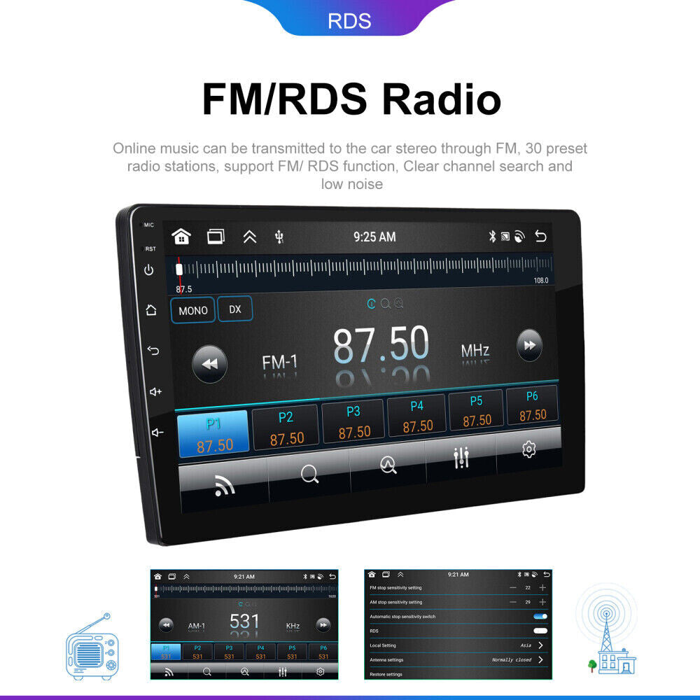 10.1'' 4+64GB Android 13 Car Stereo Radio 2Din IPS Carplay BT GPS Wifi Head Unit