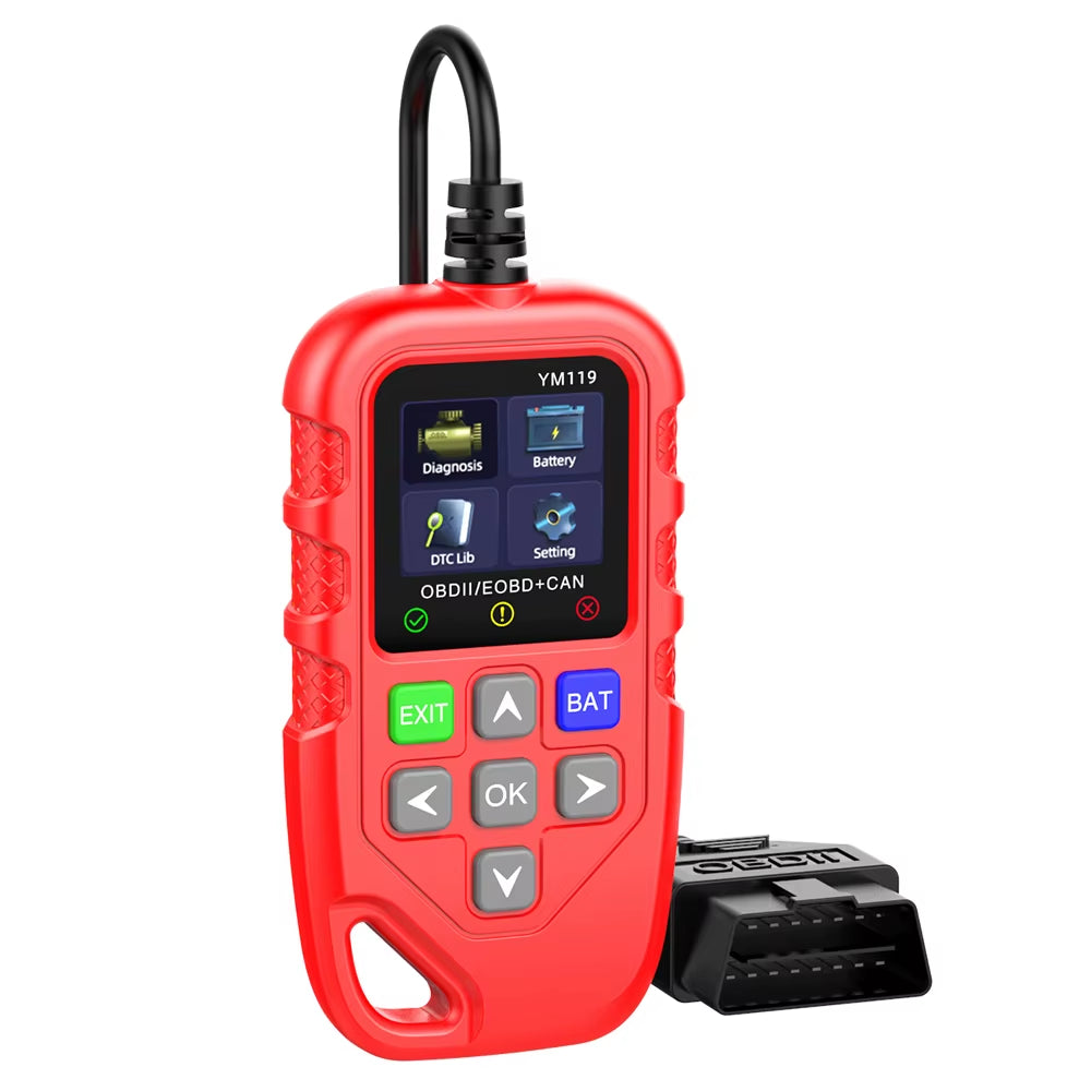 Multi-Language OBD2 Code Reader Work for All Cars YM119 Car Auto Diagnostic Tool Clear/Erase Codes OBDII Scanner