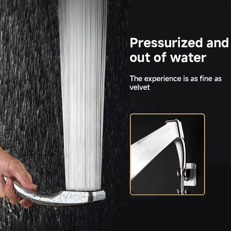 300-Hole Pressurized Handheld Square Showerhead - Water-Saving Rainfall Spray Nozzle for Bathroom Accessories