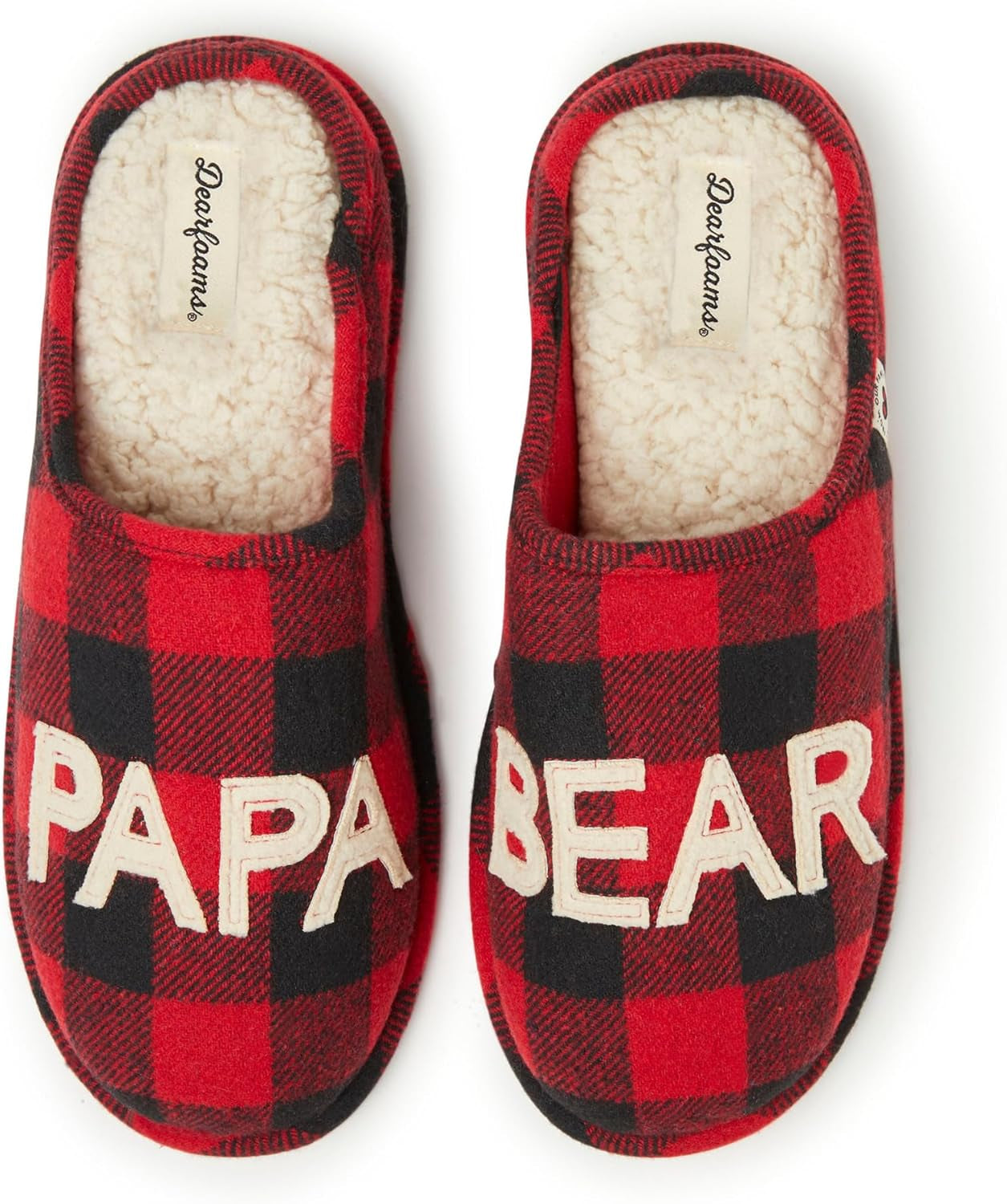 Dearfoams Men'S Gifts for Men Matching Christmas Papa Bear Slipper