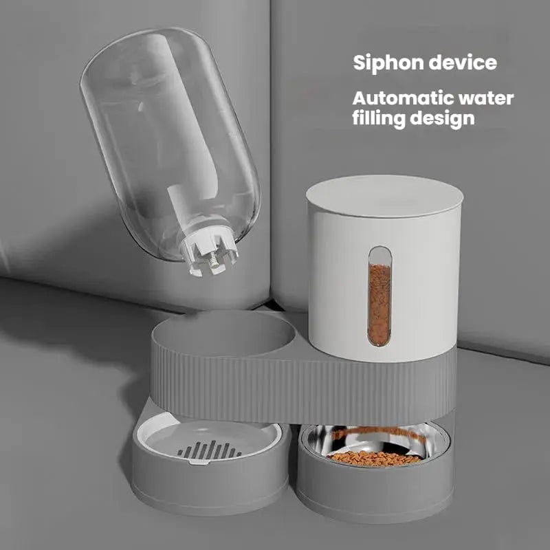 Automatic Pet Feeder and Water Dispenser Bowl with Dual Functionality for Dogs and Cats, Easy to Clean and Durable Design