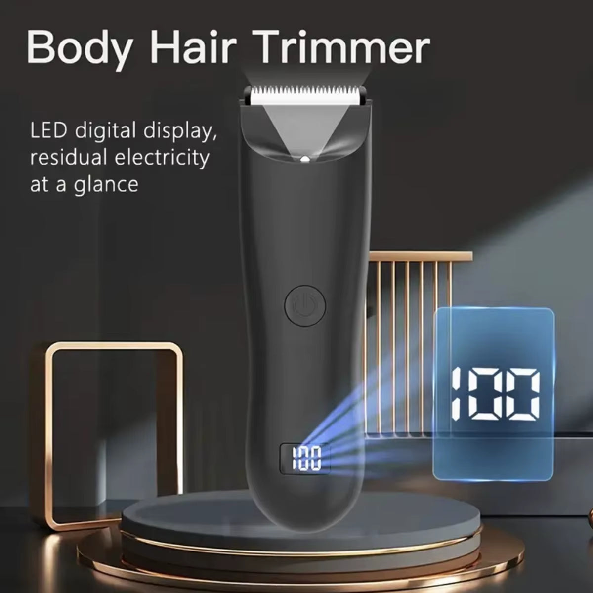 Trimmer Beard for Man Shaver Razor Beard Shaper Armpit Chest Hair Trimmers Profession Barber LED Display Re-Battery Hair Removal