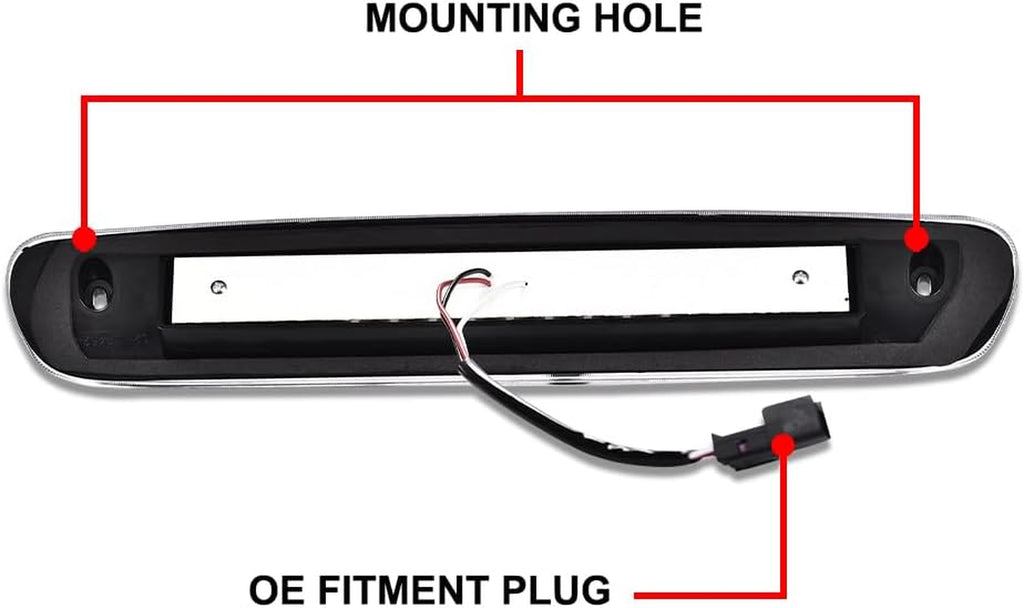 3D LED Third Brake Light for 2007-2013 Dodge Ram, Chevy Silverado, GMC Sierra - Smoky White