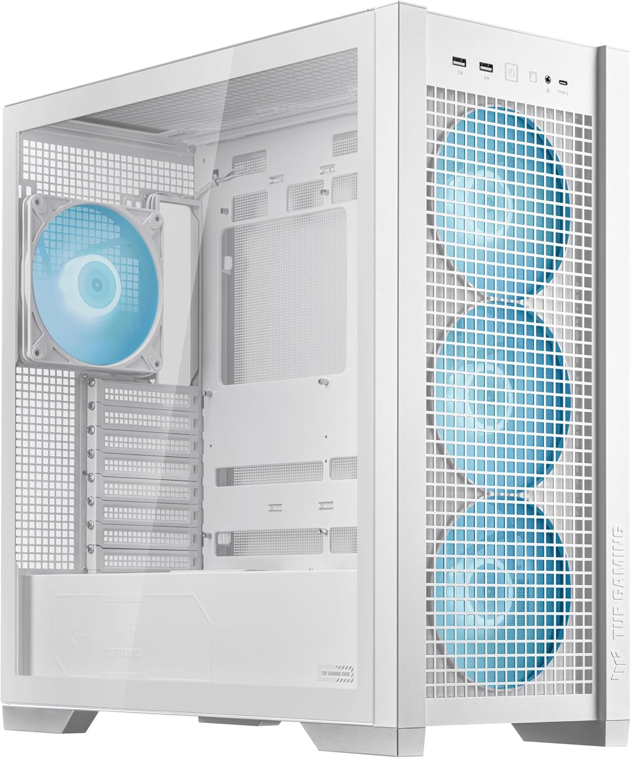 ASUS TUF Gaming GT501 Mid-Tower Gaming Case, EATX Support, Pre-Installed 4 Case Fans, USB 3.0 Front Panel, Smoked Tempered Glass, Steel Construction, 2 Year Warranty