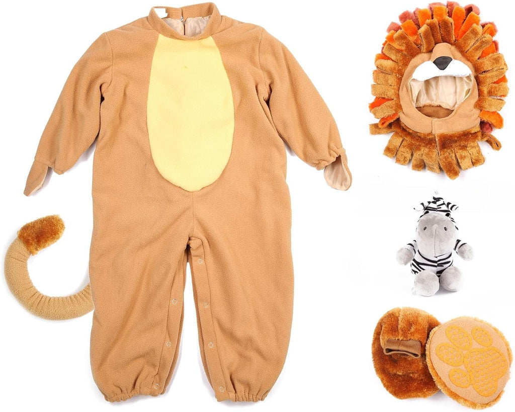 Adorable Spooktacular Creations Halloween Lion Costume for Toddlers with Toy Zebra - Perfect for Baby Dress-Up Parties!