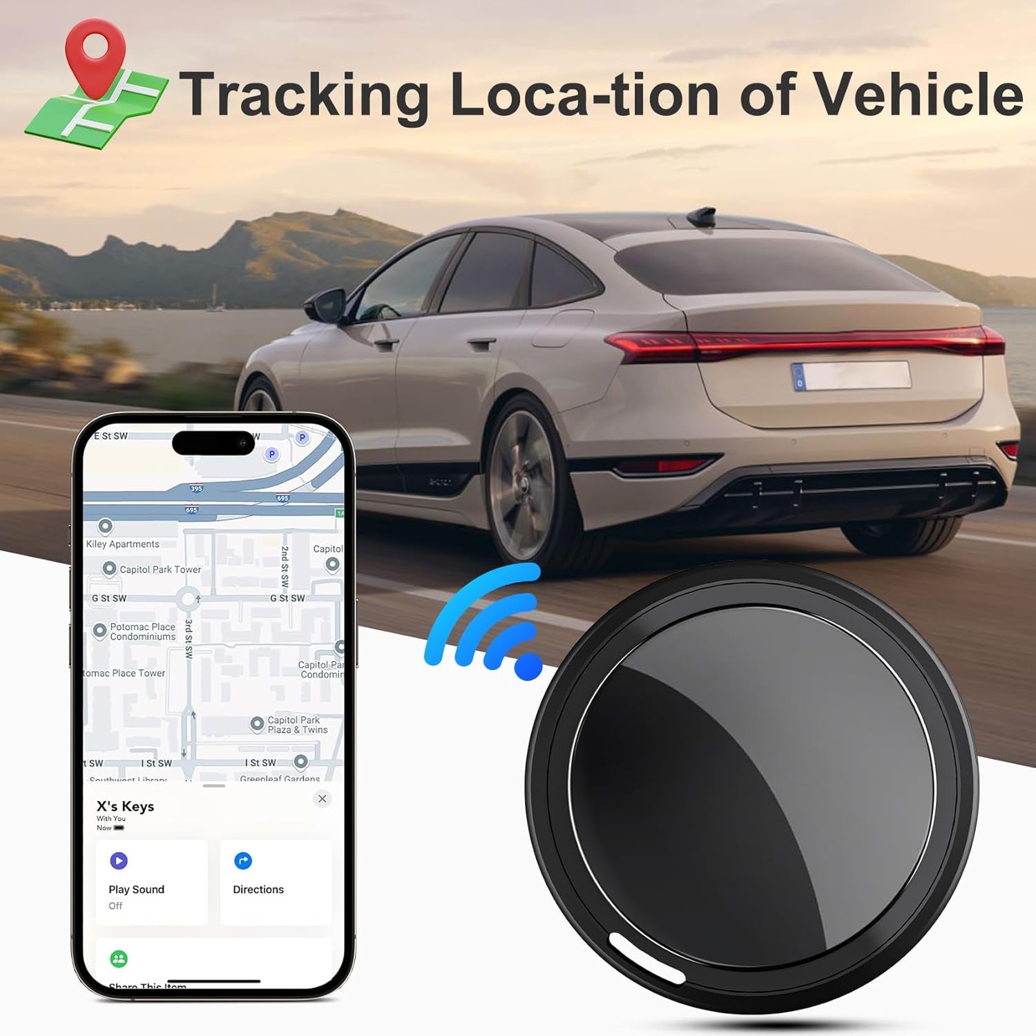 Mini GPS Tracker for Vehicles,Tracking Devices for Cars Hidden,Car GPS Tracking Device for Vehicles,Hidden Tracker Device for Vehicles Real-Time No Subscription No Monthly Fee for Car (Black)