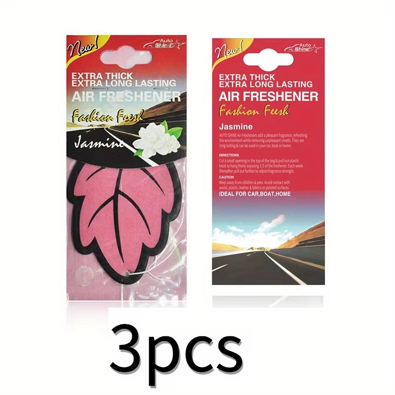 Natural Scented Tea Paper Car Air Freshener - Vanilla Perfume Hanging Leaf Shape Interior Accessory (3-60 Pieces)