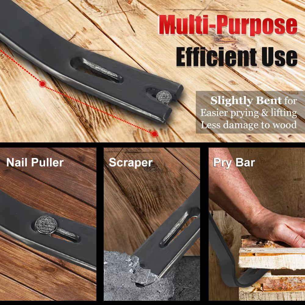 3-In-1 Nail Puller Set: Versatile Pry Bars for Nail Removal, Furniture, Automotive, and Mechanical Disassembly Tasks