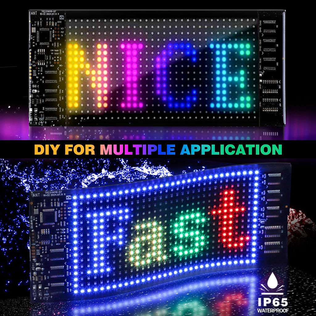 2-Pack Devil Eyes LED Car Display, App-Controlled 7x3 Inch Flexible Programmable Lights