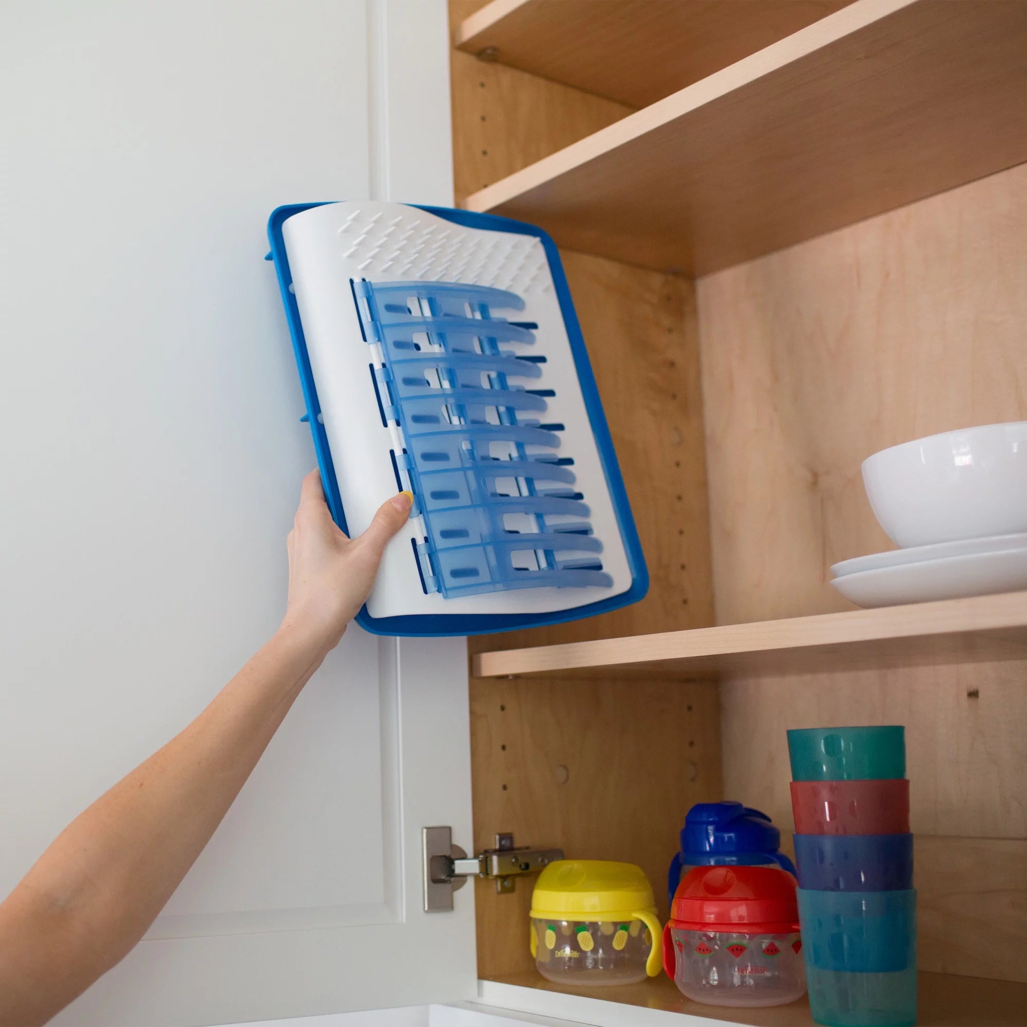 Dr. Brown'S Folding Baby Bottle Drying Rack for Easy Storage, Dry Baby Essentials, BPA Free, Blue