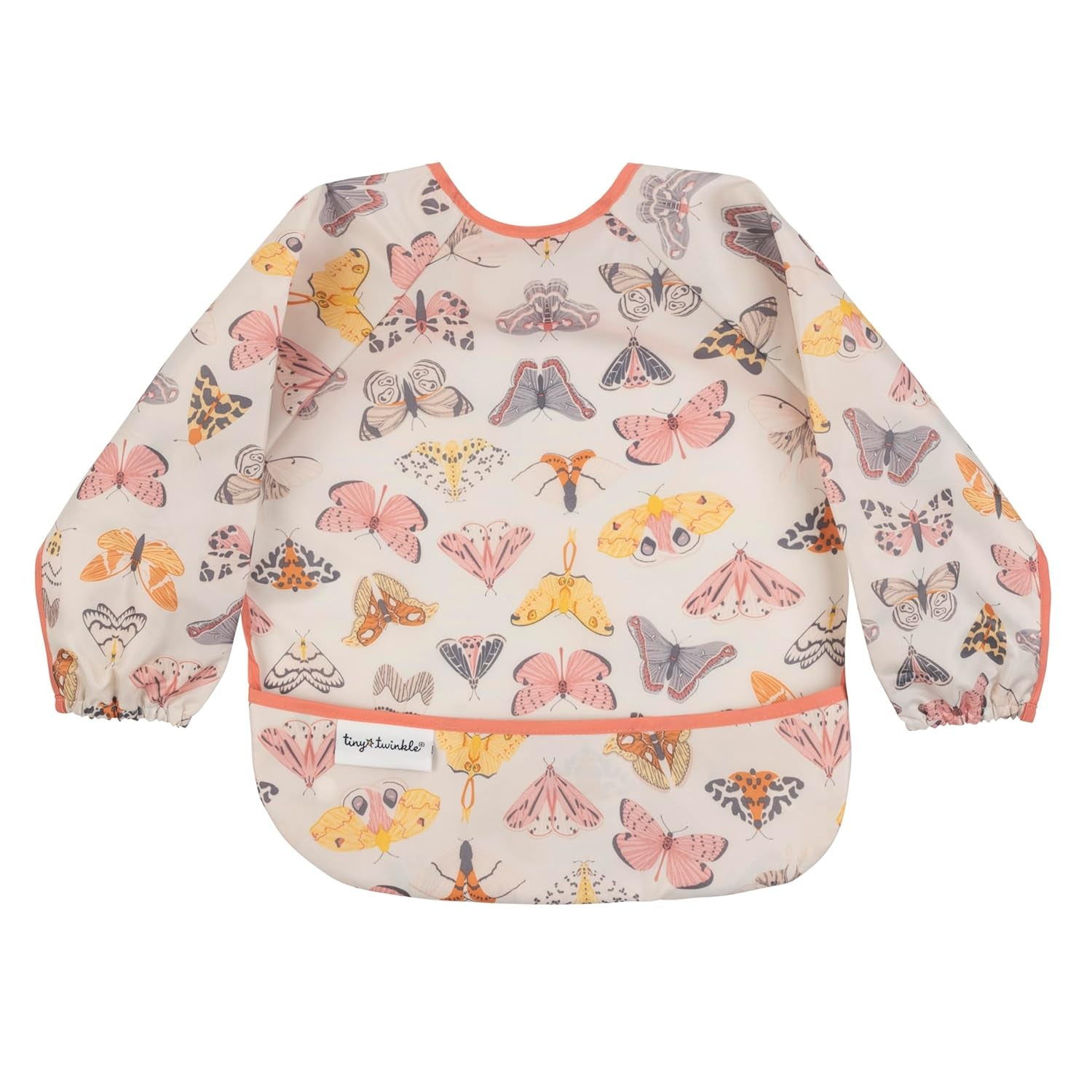 Tiny Twinkle Long Sleeve Bib for Babies & Toddlers | Waterproof Smock Bib for Eating | Machine Washable & Mess-Proof Feeding Essentials | Newborn Shower Gift (Dinosaur, 2-4Y)