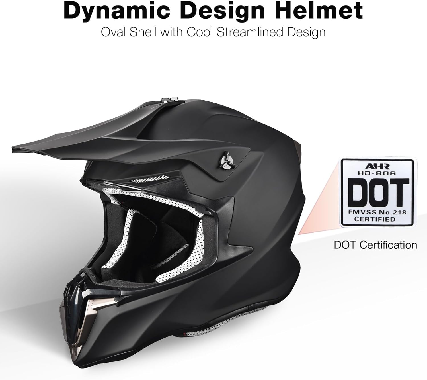 AHR Adult Offroad Dirt Bike Helmet Motocross ATV Dirtbike Outdoor BMX MX Full Face Motorcycle Helmet DOT Approved