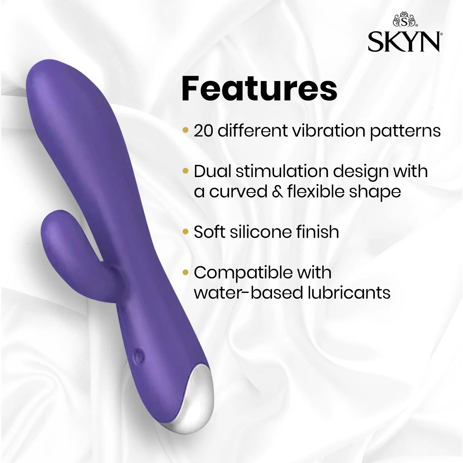 SKYN Vibes Personal Massage Wand Vibrator, 20 Speeds, Purple, 1 Count