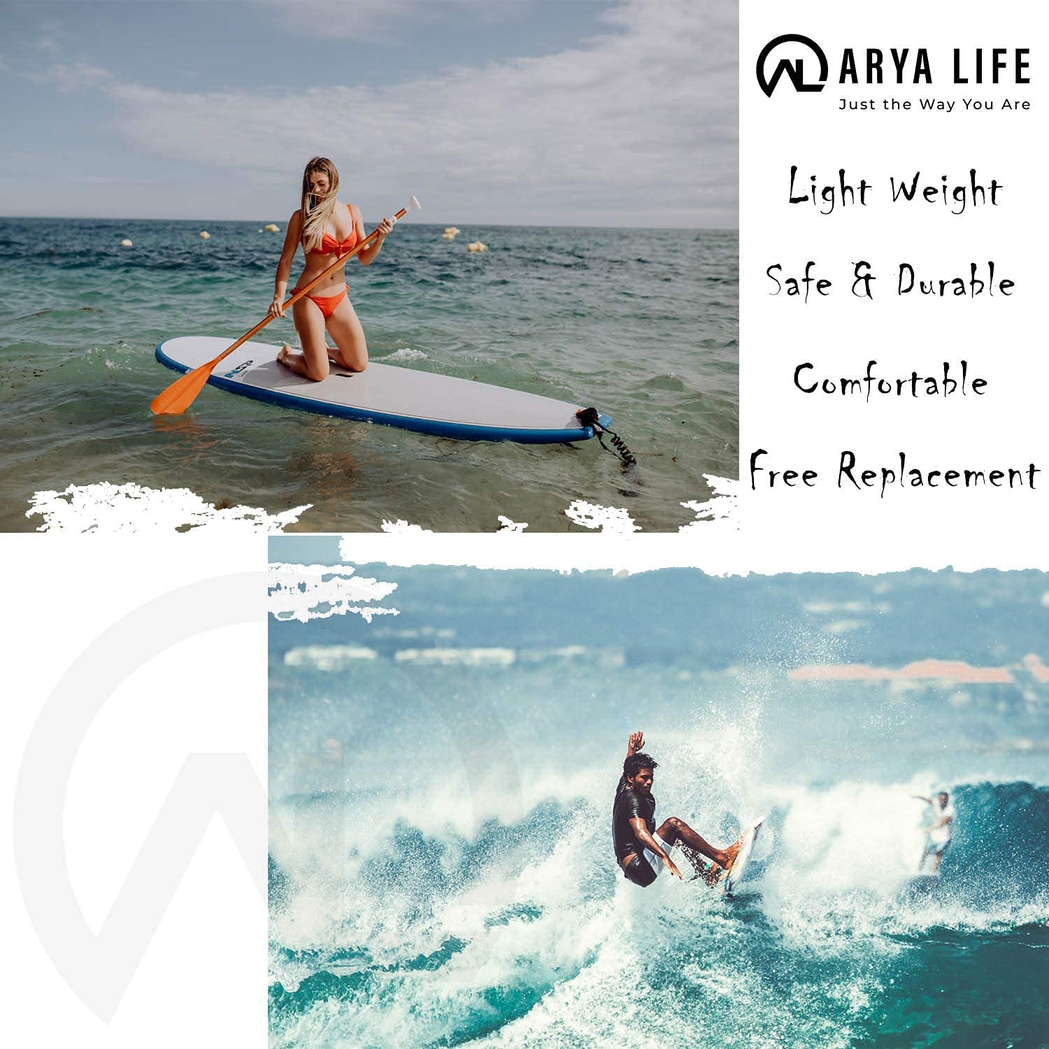 10 Ft Coiled SUP Leash Ankle Strap-Yellow-3