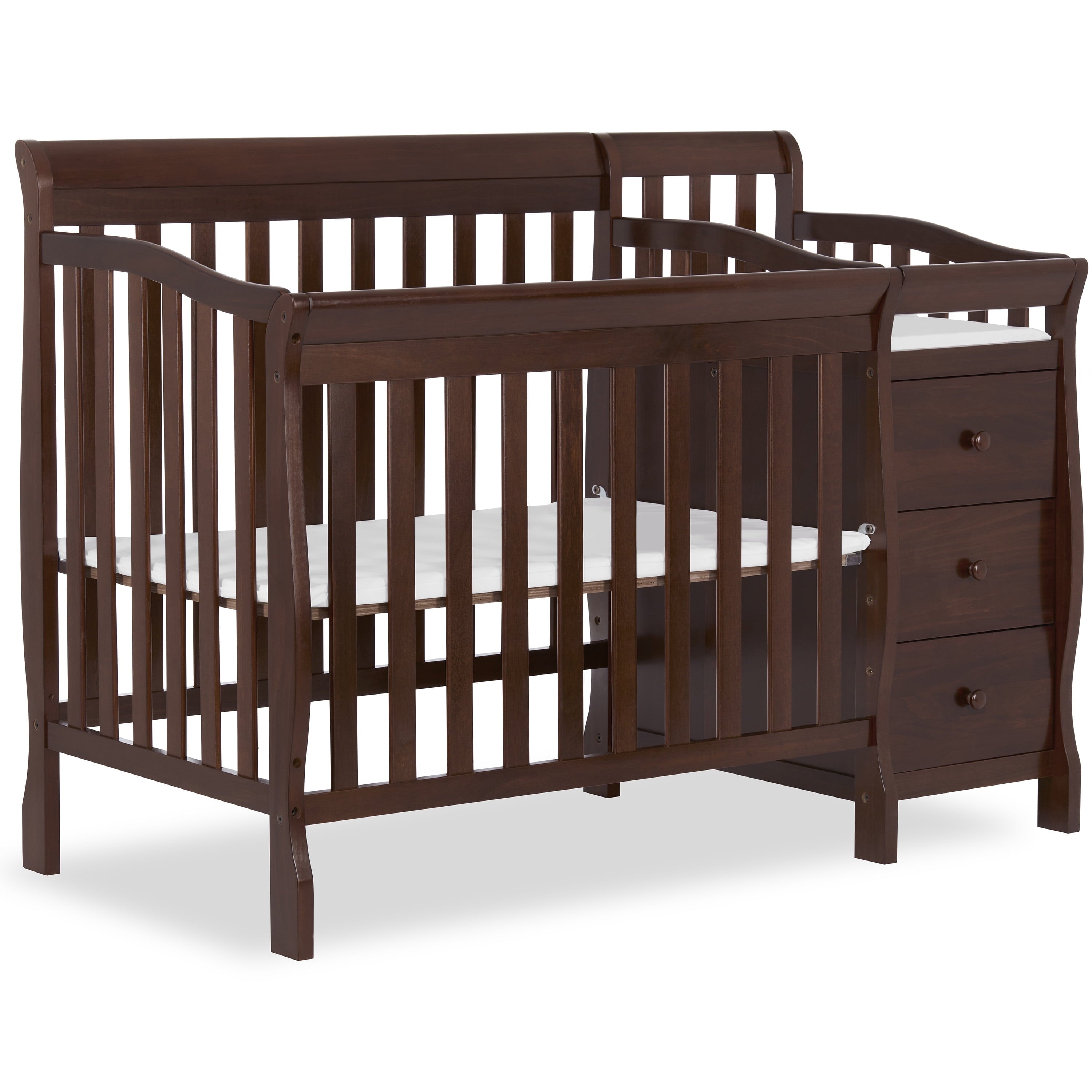 Dream on Me Jayden 4-In-1 Mini Convertible Crib and Changer, White