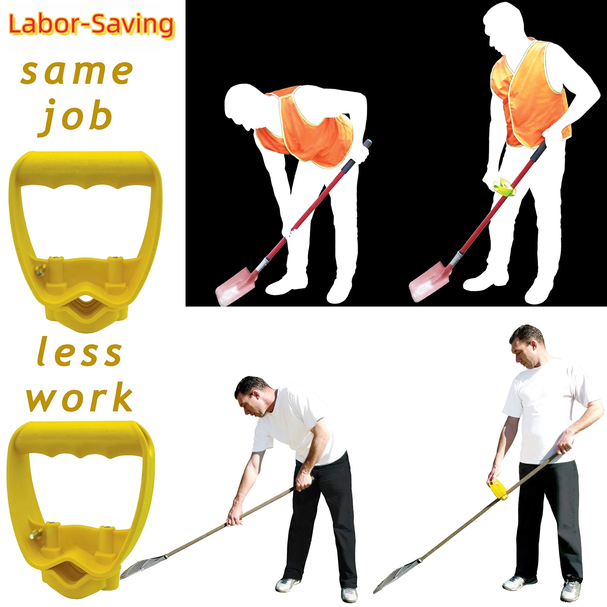 Labor-Saving Ergonomic Shovel Back-Saving Tool Handle Work with Garden Shovels Rakes, D Grip Ergonomic Handle Replacement