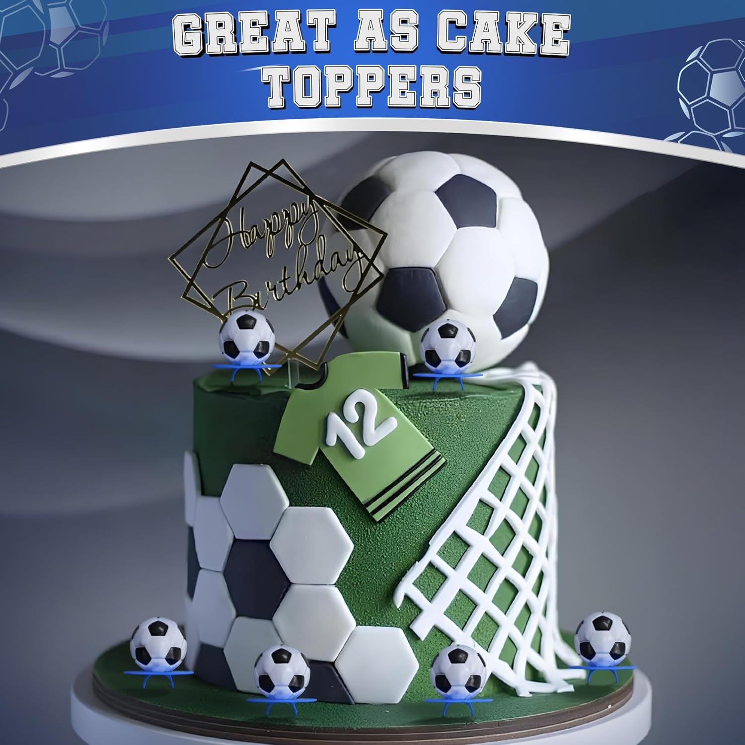 3D Soccer Lollipop Rings - 20 Pack of Soccer Ball-Shaped Candy for Party Decorations