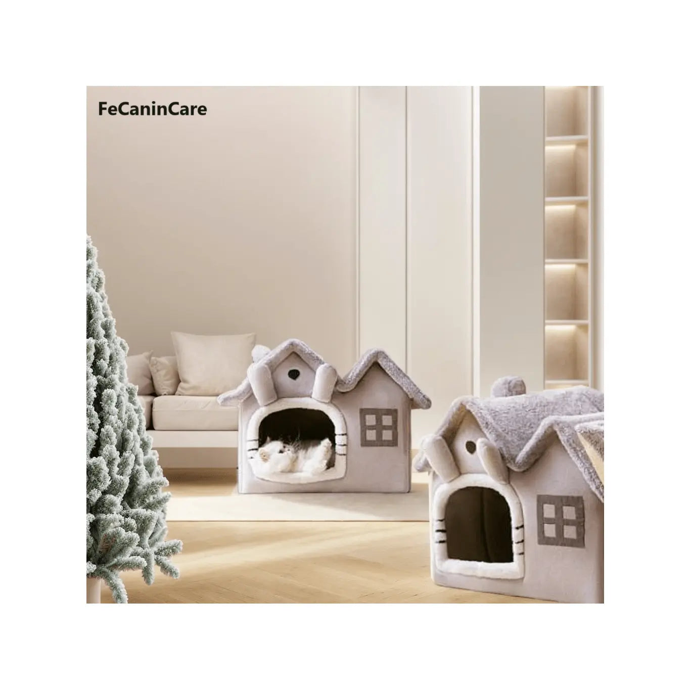 Premium Double Roof Indoor Pet House - Removable and Washable Dog Bed for All Seasons, Ideal for Cats and Dogs
