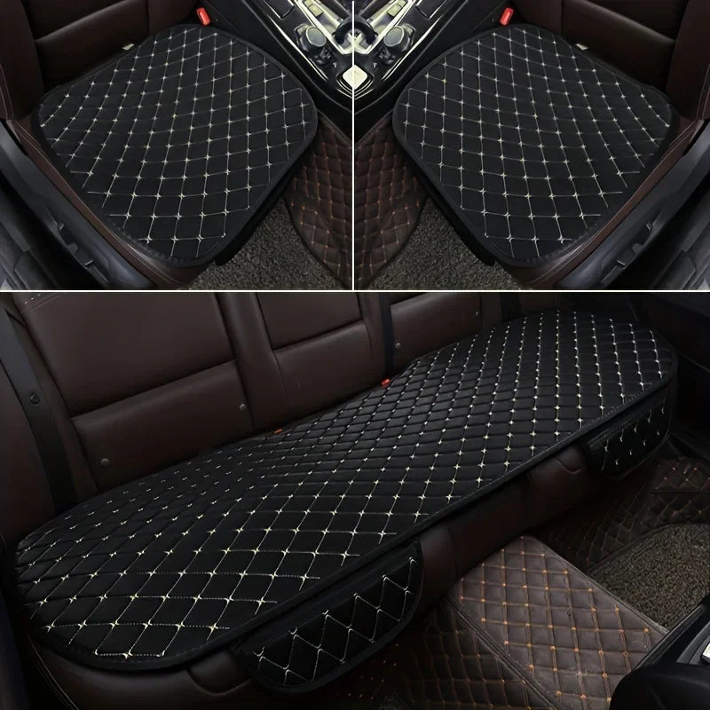 Set of 3 Cotton Breathable Universal Car Seat Covers - Soft Cushions for All Seasons - Interior Car Accessories