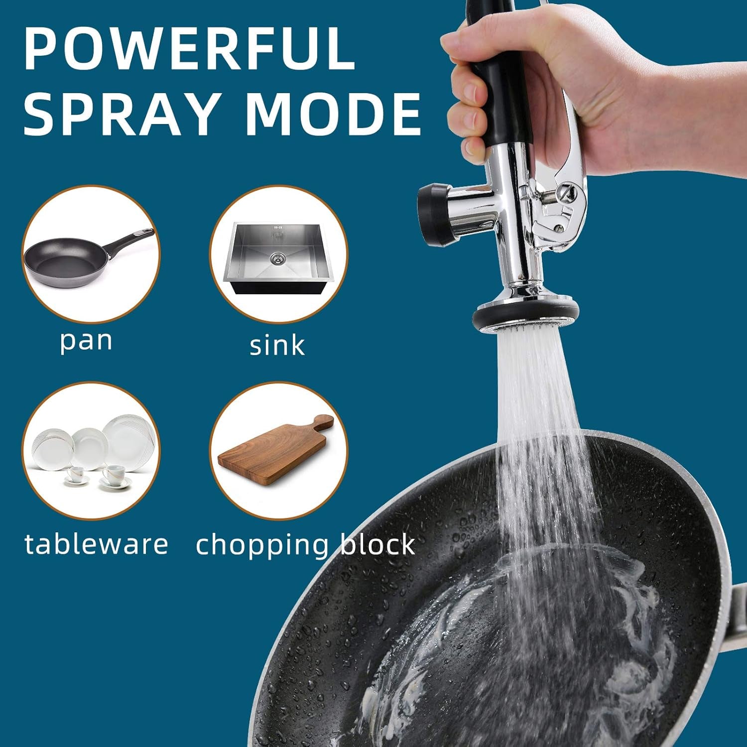 Fapully Commercial Chrome Kitchen Faucet with Pull-Down Sprayer - Stylish & Functional Design