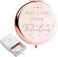 CV CHARVORIA Birthday Gifts for Women - Not a Day over Fabulous Rose Gold Compact Mirror - Birthday Gift Ideas for Friend; Coworker, Aunt, Mom - All Ages Inc. 30Th, 40Th, 50Th 60Th, 70T 80Th
