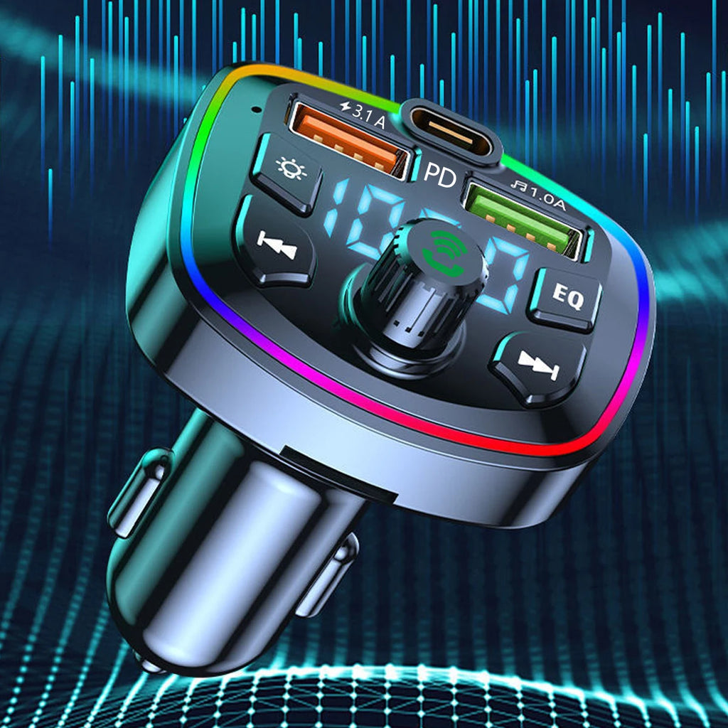 Car Wireless Bluetooth 5.0 FM Radio Transmitter USB MP3 Radio Charger Adapter FM Transmitter Car MP3 Player Flash Drive Plug Car